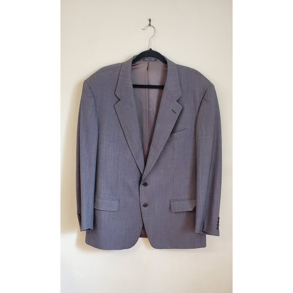 BARNEYS Made In Italy Mens Black/Grey 100% Wool Sport Coat Blazer Jacket Sz 58R